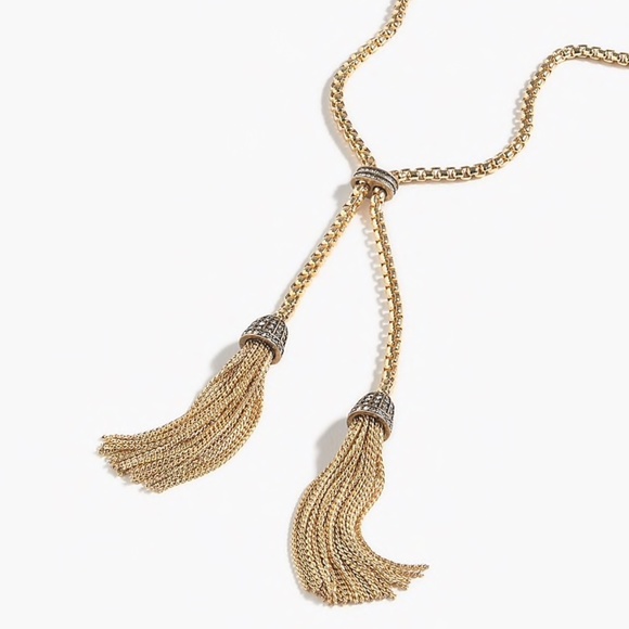 J. Crew Jewelry - New J.CREW Pave Tassel Chain Necklace